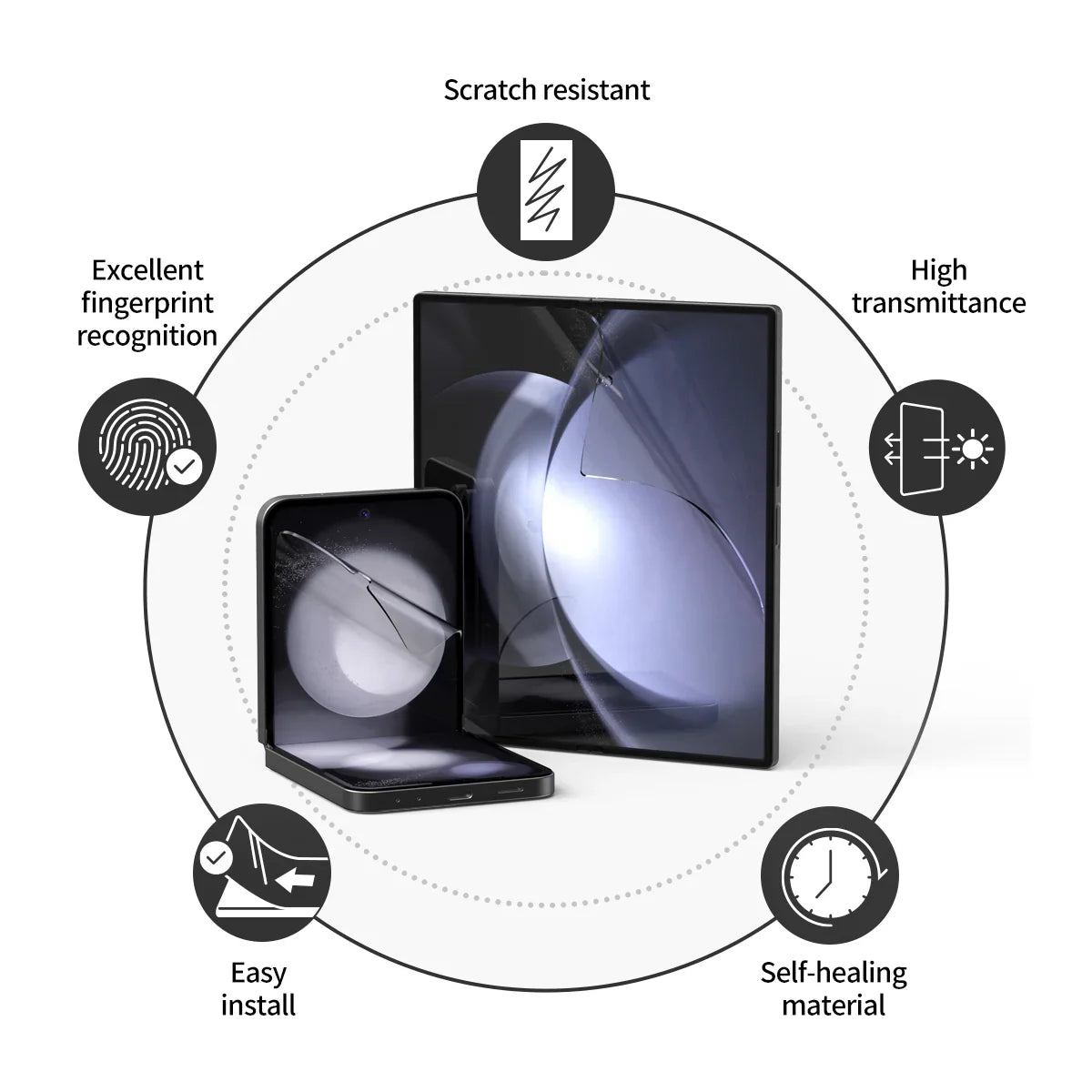 Araree Pure Galaxy Z Fold6 Film Inner Screen Protector - Clear - Tashqila Araree Pure Galaxy Z Fold6 Film Inner Screen Protector - Clear - Tashqila